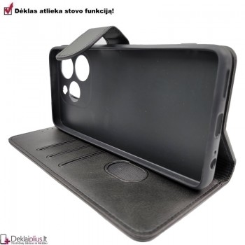 Dirbtinos odos dėklas su 4 skyreliais - juodas (Tecno Spark 10 Pro) Dirbtinos odos dėklas su 4 skyreliais - juodas (Tecno Spark 10 Pro)